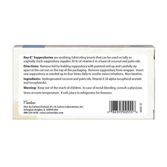 Key-E Natural Vitamin E Suppositories, CL